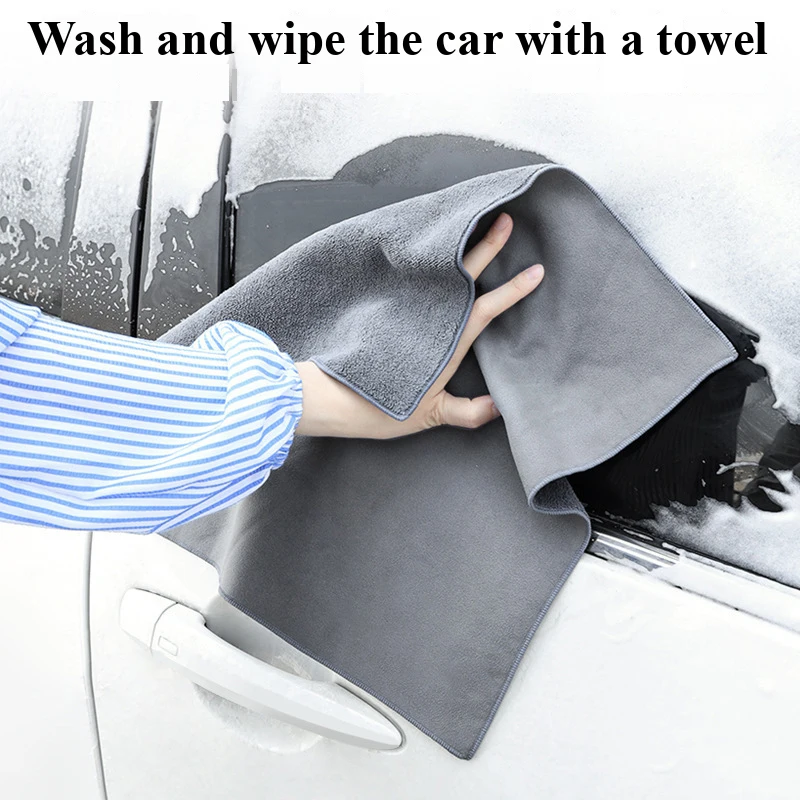 Auto-Waschtuch Superabsorbierend Schnelltrocknend Wischtuch Chamoisleder-Wischtuch Doppelseitig Auto-Reinigung Innenraumpflege Zubehör