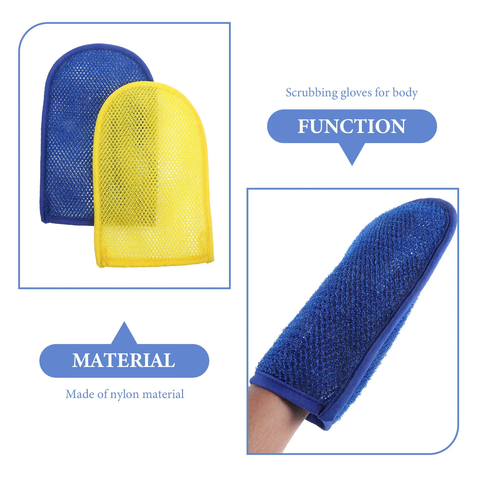 2 قطعة قفازات الاستحمام التقشير قفازات حمام منظف الجسم التطهير العميق مقشر ميت للرجال النساء الظهر الرقبة الكتفين قدم
