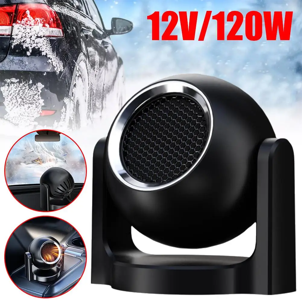 Portable Car Fan Heater 12V 120W Electric Heating Fan Automatic Windshield Dryer Defogging Demister Defroster For Auto Acce K1N1