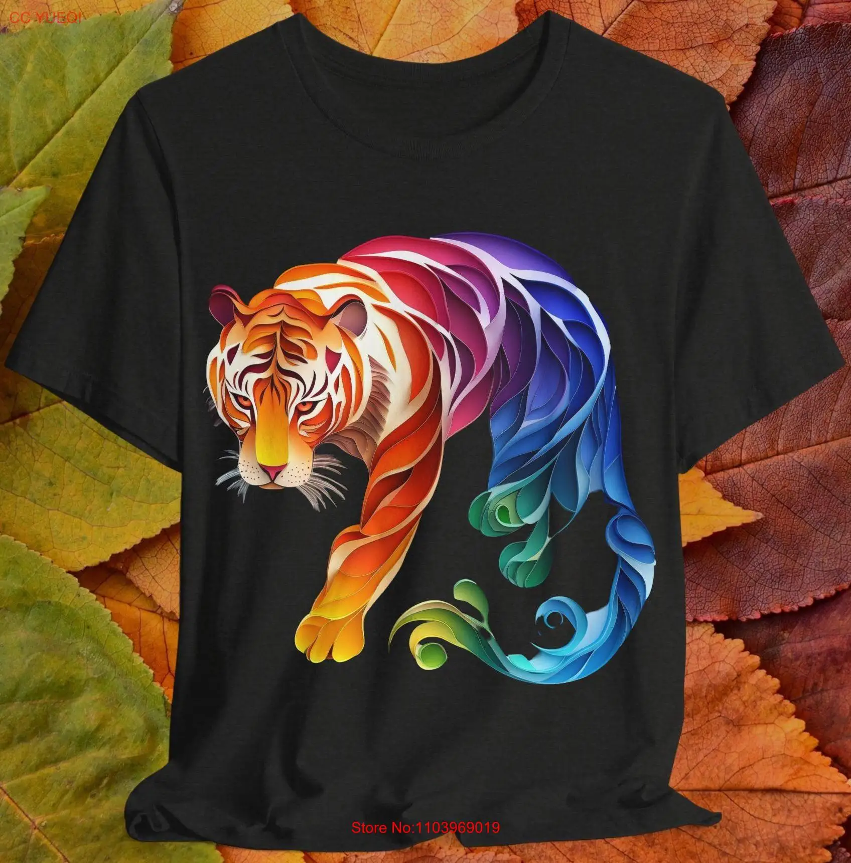 Футболка с изображением тигра, дикие животные, потрясающая красочная футболка с длинными или короткими рукавами