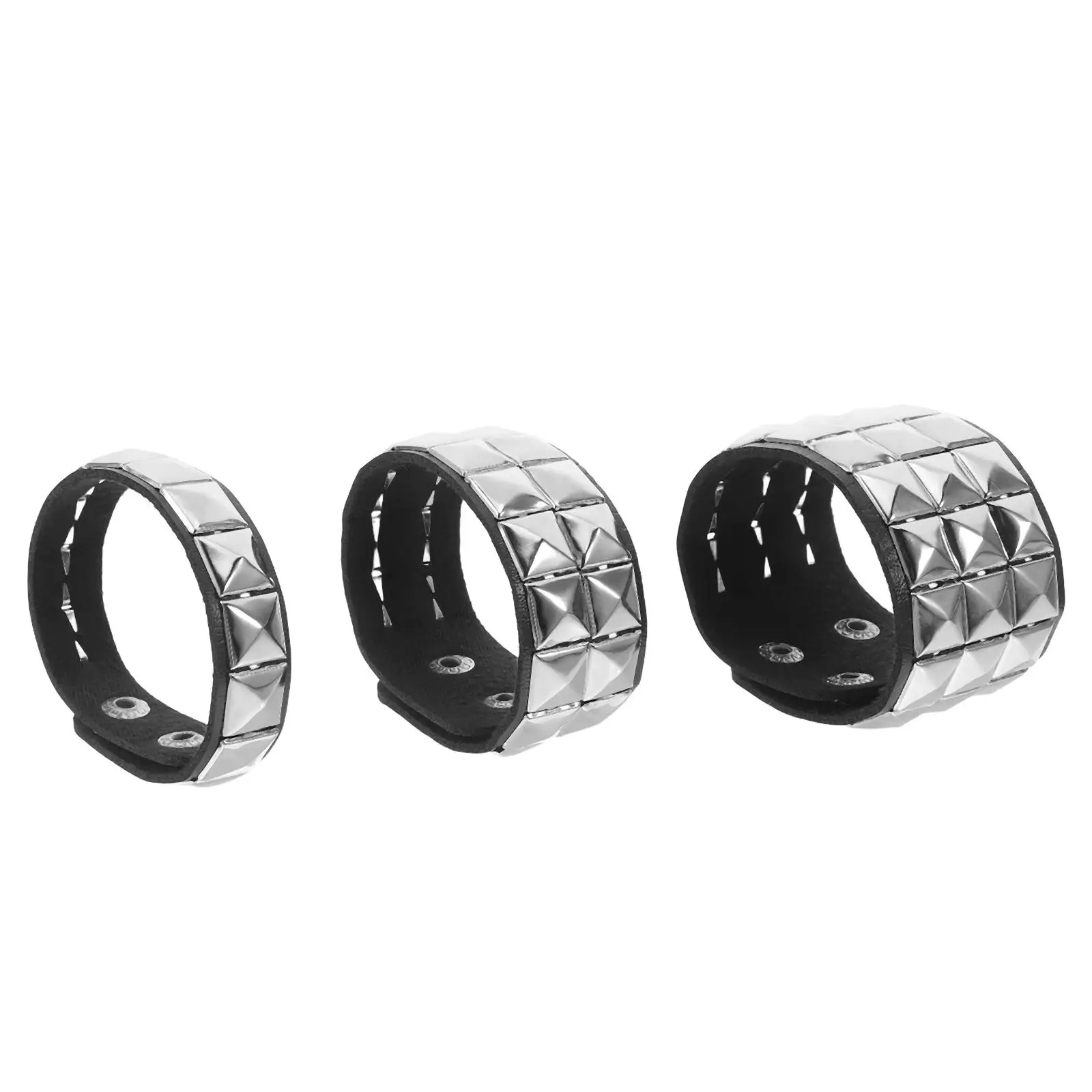 

3 Pcs Punk Bracelet Jewelry Metal Bracelets Studded Wristband Women for Man