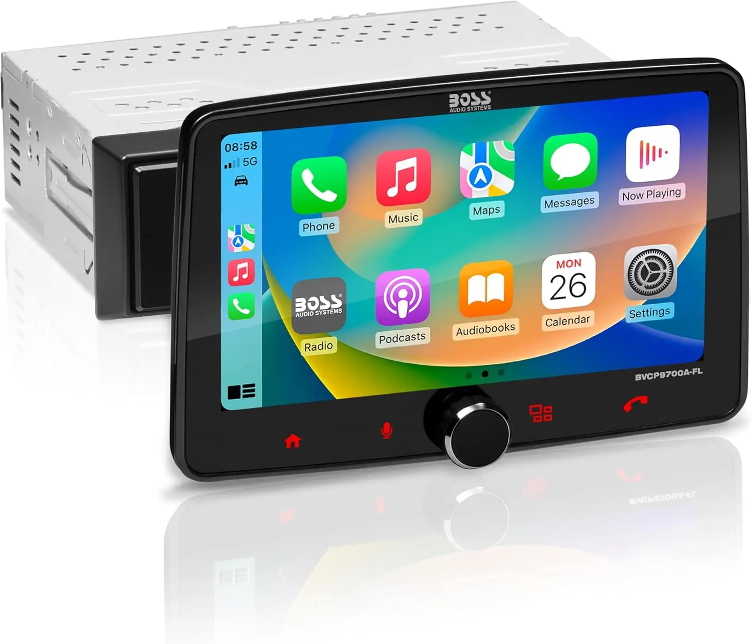 BOSS Audio BVCP9700A-FL 7 Zoll Single-DIN Autoradio Kabelloses Apple CarPlay Android Auto Touchscreen Bluetooth AM FM Radio