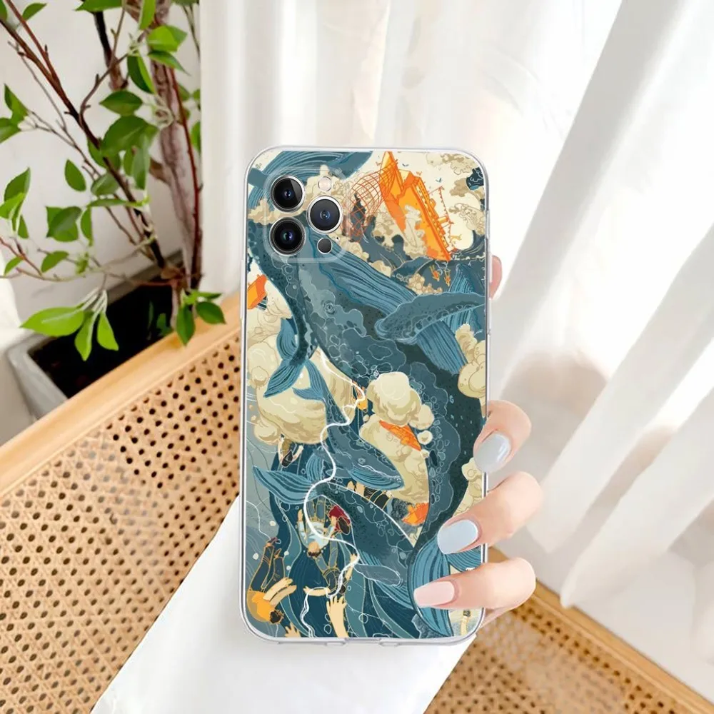 Killer Whale Phone Case for iPhone 15 8 7 6 6S Plus X SE 2020 XR XS 14 11 12 13 Mini Pro Max Mobile Case