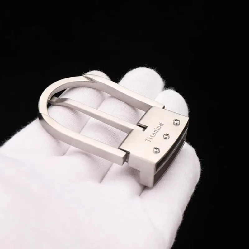 3.5 سنتيمتر التيتانيوم النقي هيبوالرجينيك حزام دبوس مشبك رئيس غير قابل للصدأ الرجال تنوعا عادية مناسبة ل 3.3-3.5 سنتيمتر أحزمة واسعة مشبك #4