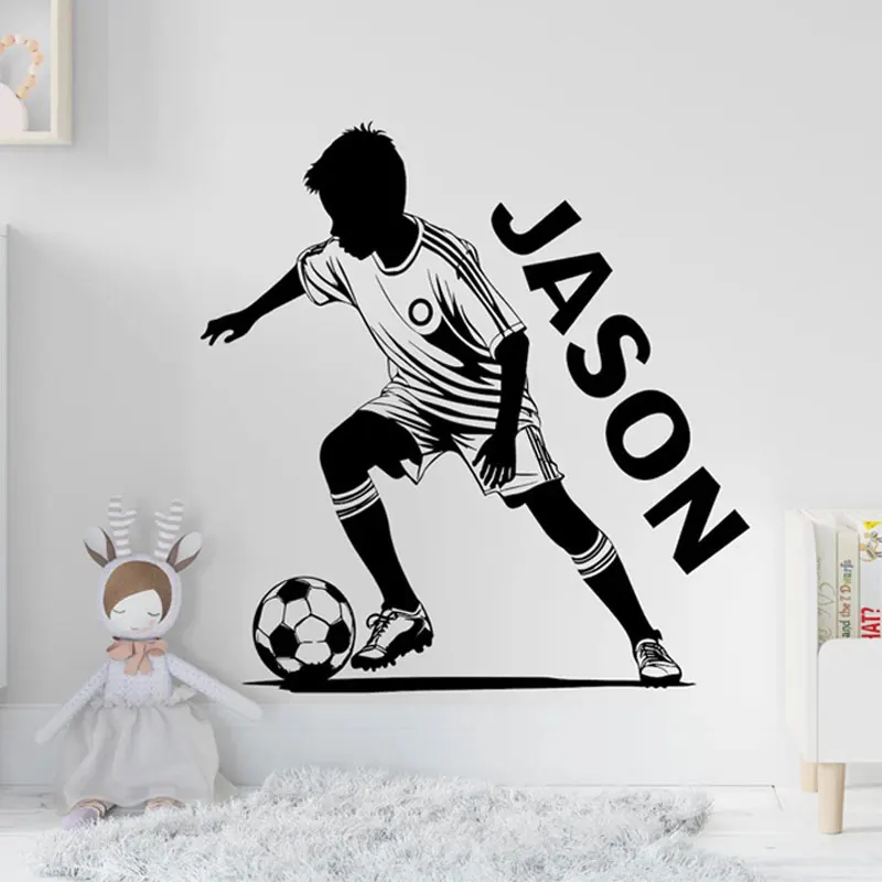 

Custom Football Player Name Wall Sticker Vinyl Home Decoration for Boys Room Bedroom Soccer Decals Sport Theme Wallpaper Z634