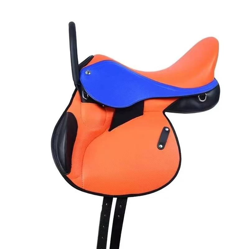 Высококачественное кожаное седло для прыжков в виде лошади, необходимое гоночное оборудование для тележки и тренировочного пластикового дерева