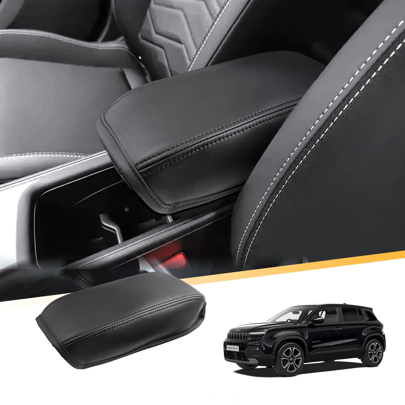 Housse pour accoudoir de voiture LFOTPP pour Jeep Avenger EV / Hybrid 2023 2024 2025 Coussin pour accoudoir central Accessoires pour Jeep Avenger 2025