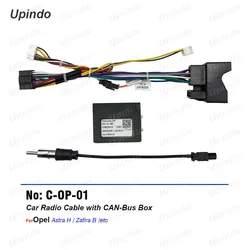 Car Radio Cable with CANBus Box For Opel Astra H Zafira B Power Wiring Harness Aftermarket Android Headunit Installation Adapter