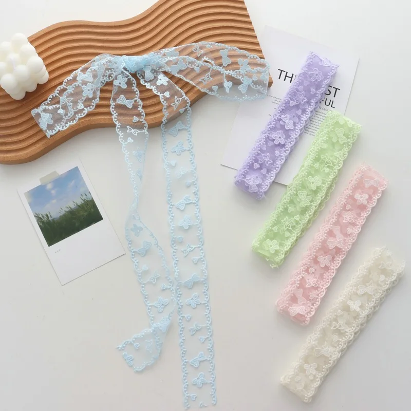 

2025 New Fashion Lace Scarf Pure Desire Style Long Hair Band Solid Long Scarf Tie Hair Clavicular Belt Accessories Headband