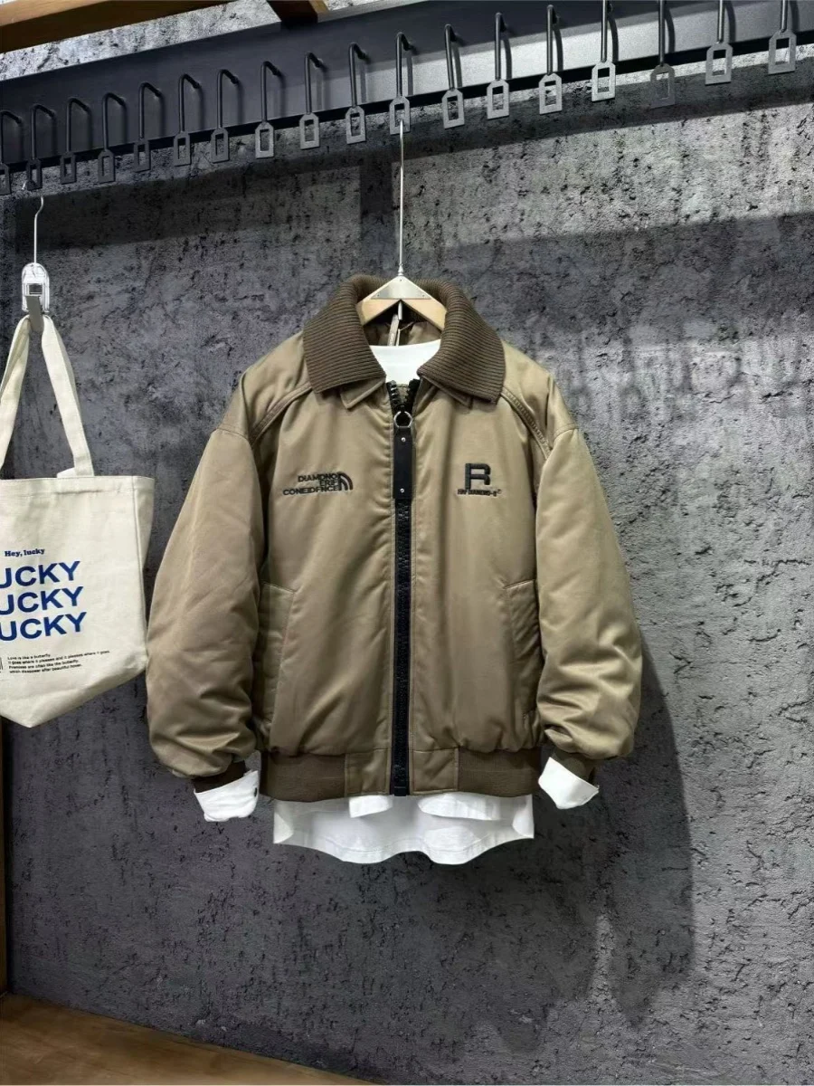 

Мужская хлопковая куртка с воротником-стойкой, теплая, повседневная, универсальная, модная, ветрозащитная, осенне-зимняя, Новое поступление, молодежная футболка-стойка...