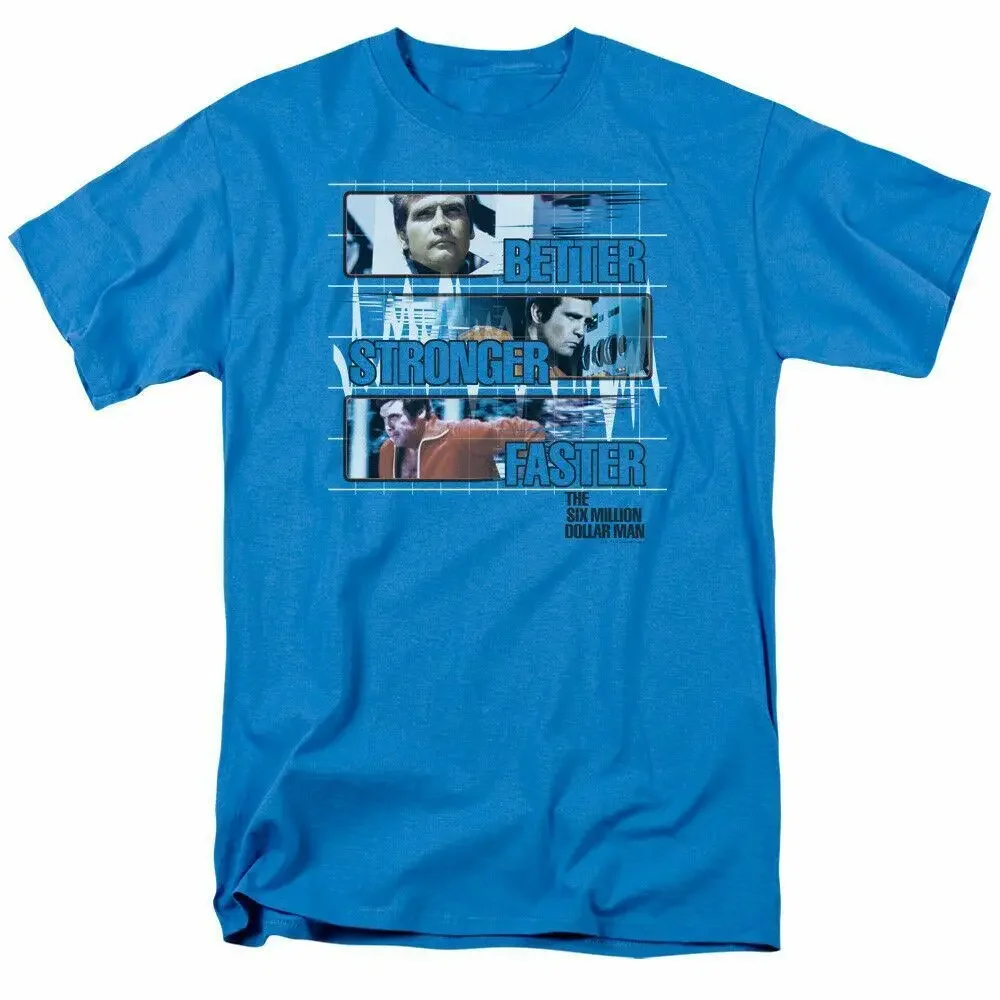 The Six Million Dollar Man Better Stronger Fast T Shirt Mens Licensed Turquoise