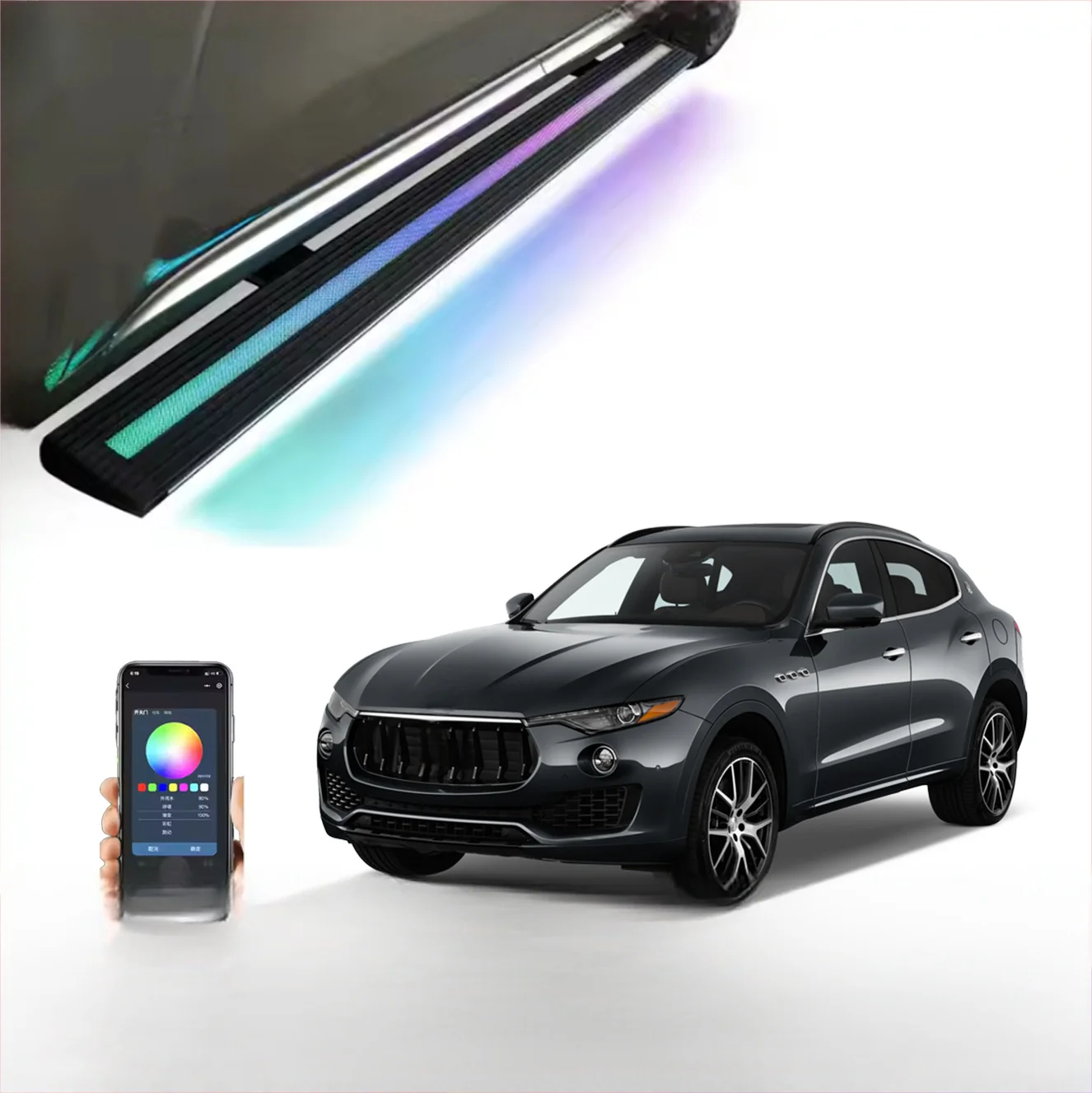 

Grecale Electric Side Pedal Double Stream Light Electric Side Pedal Aluminum Electric Running Board 22-25