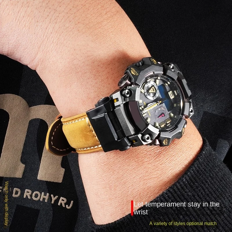 카시오 G-SHOCK 5713 GWG-B1000-1A4 빅 머드 킹 3세대 매트 팔찌 수정 시계 스트랩용 레트로 가죽 시계 밴드