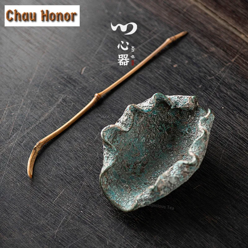 Handmade Wormhole Lotus Tea Scoop Bionic Tea Leaf Holder Chahe Shovel Awakening Tea Ladle Flower Tea Tea Items Supplies Gift