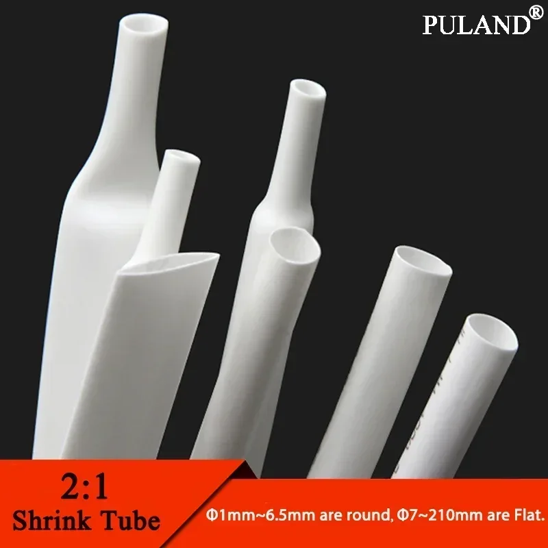 

1/5/10M 2:1 Heat Shrink Heatshrink Tube White Diameter 0.6mm ~ 80mm DIY Wire Repair Cable Protecctor Sleeving Wrap Tubing