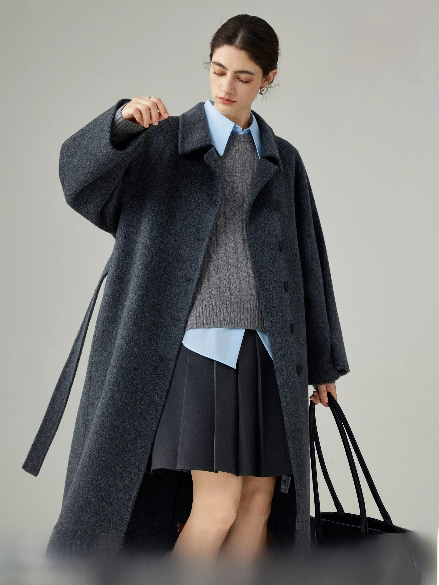 

Пальто Yake Home из двусторонней шерсти, женское, свободного кроя, зимняя верхняя одежда, модное, новинка, с длинными рукавами, на пуговицах