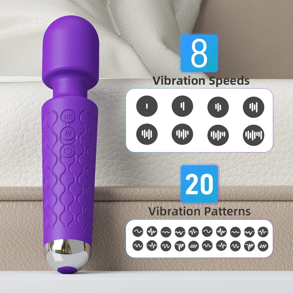 Handheld Back Massager para Recuperação Esportiva, Ferramenta de Massagem Muscular Dores, 8 Poderosas Velocidades, 20 Modos de Vibração, Pescoço, Ombro, Costas do Corpo