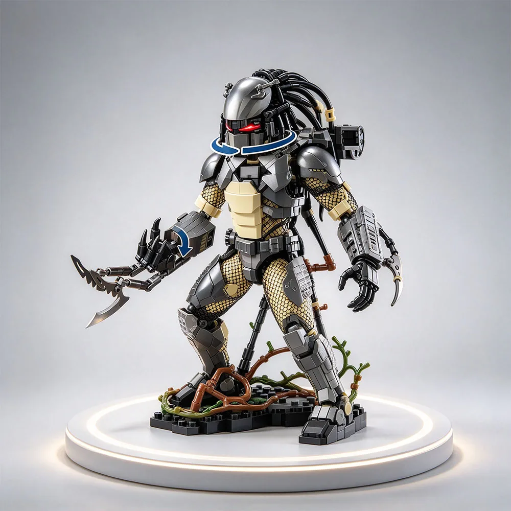 MOC Creative Alien Monster Predator Alien Figures Building Blocks Bricks DIY Alien Warrior Assembly Model Adult Gifts Toys