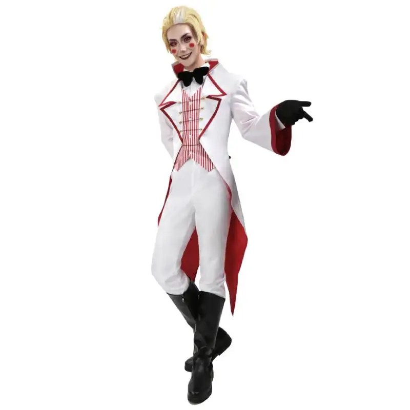 DAZCOS Men Lucifer Morningstar Cosplay Costume With Tuxedo Coat Vest Pants Full Set Outfit Halloween Christmas Carnival Birthday