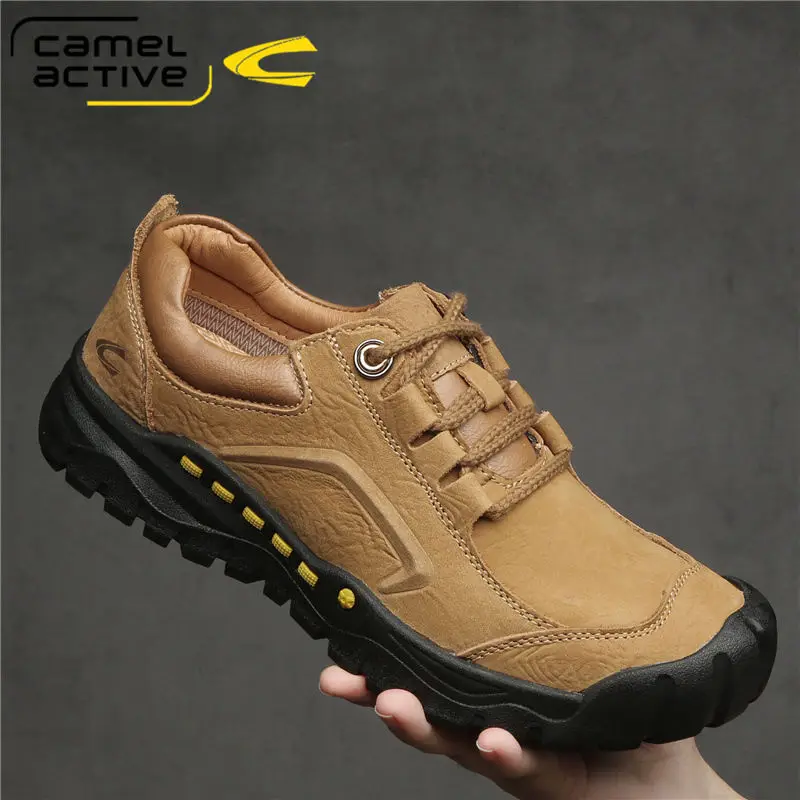 Camel Active Men's shoes spring new outdoor casual shoes with genuine leather waterproof anti slip soft sole workwear shoes