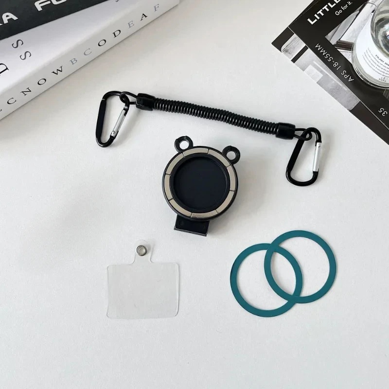 Free Hands Magnetic Belt Clip Holder Mobile Phone Holder Backpack Clip Metal Hook Spring Rope for Magsafe IPhone Accessories image 3
