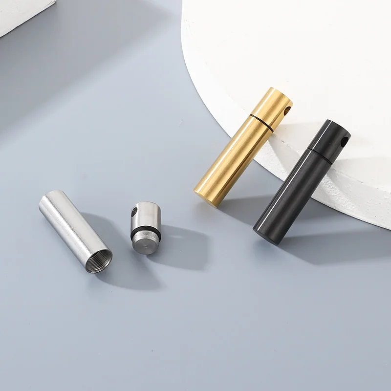 Stainless Steel Cylinder Urn Pendant for Pet Ashes Necklace Chain Choker Charms Funeral Cremation Jewelry Accessories