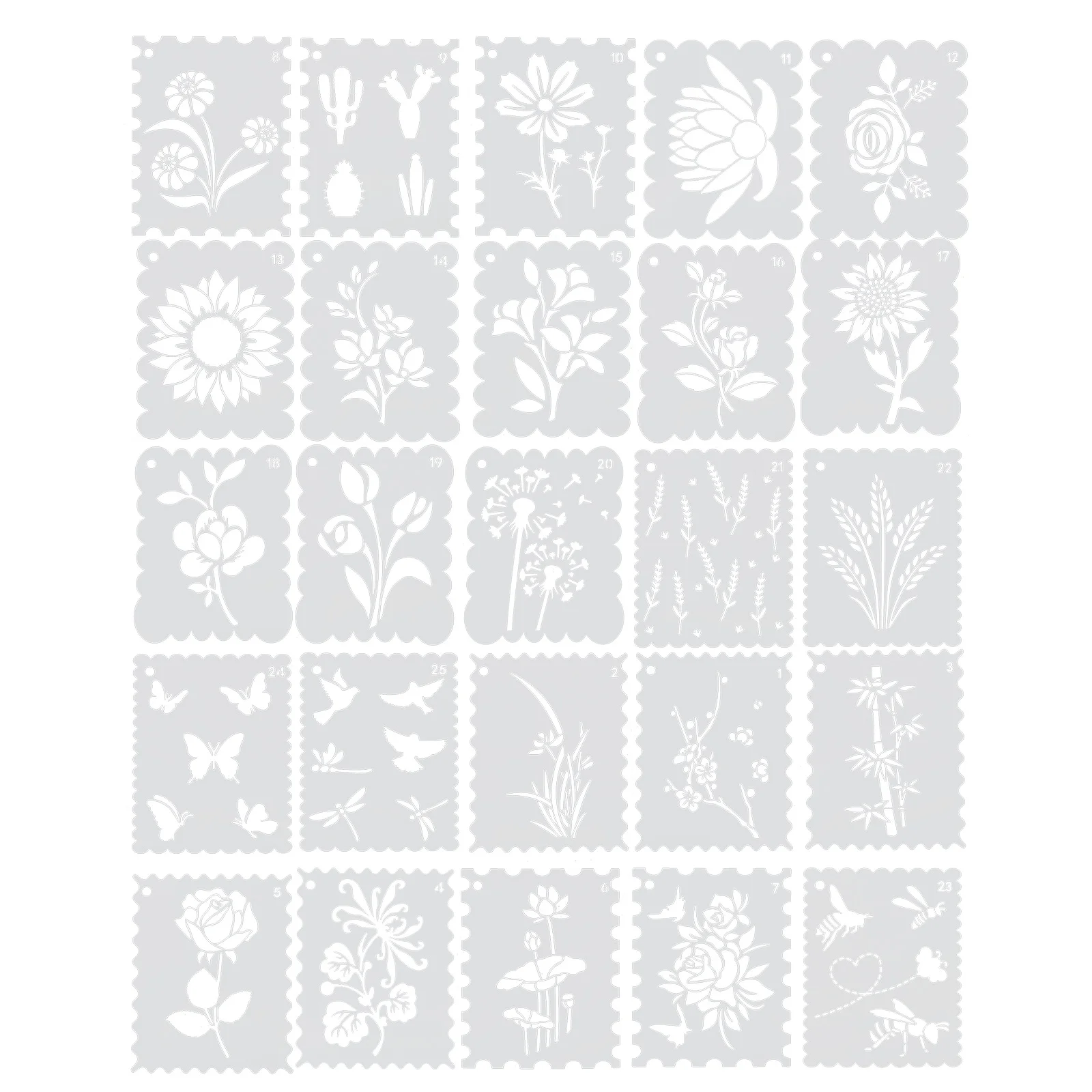 25 قطعة استنسل رسم قوالب الحيوانات الأليفة المتينة استنسل اللوحة الزخرفية DIY بها بنفسك الحرف الأثاث الجدران نسيج الخشب قابلة لإعادة الاستخدام #2