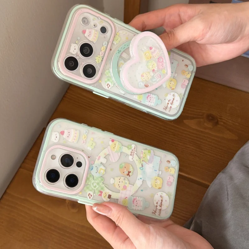 Милый чехол-подставка с магнитным креплением и изображением животных для iPhone 17 Pro, 16, 15 Pro Max, с держателем MagSafe, милые чехлы для 16 Pro, Capa