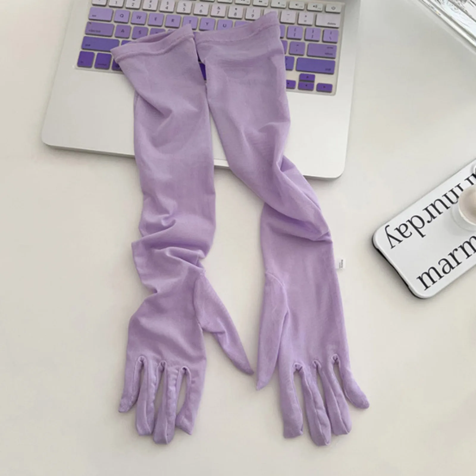 Gants longs transparents en maille pour femmes, gants de cosplay, spectacle sur scène sexy, longueur du coude, crème solaire, document de bonbons, 1 paire