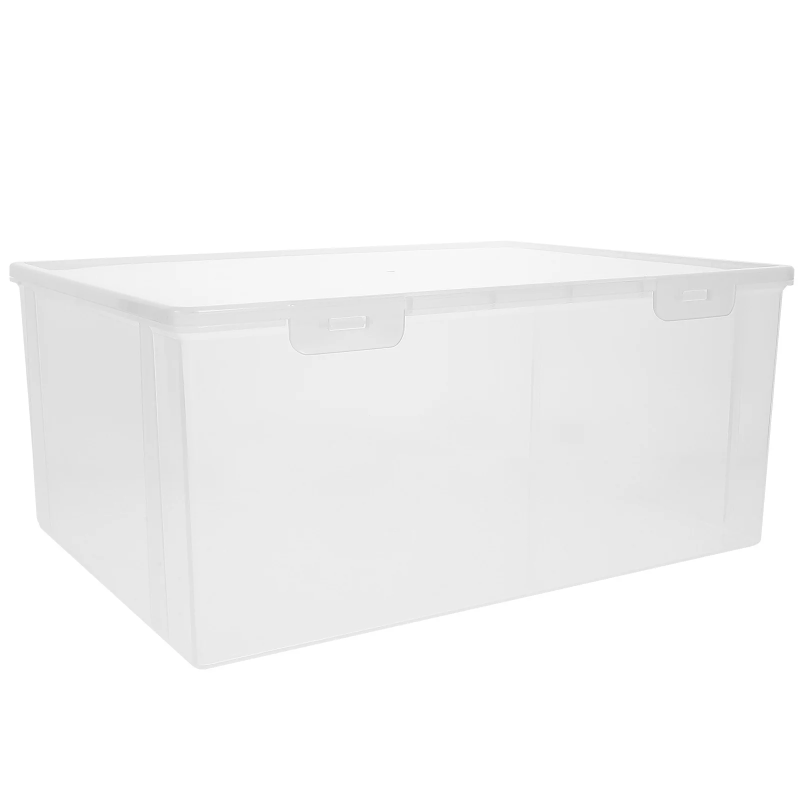 

Office Document Storage Box Plastic File Case Large Capacity Document Holder Flat Design Secure Buckle File Organizer for Home