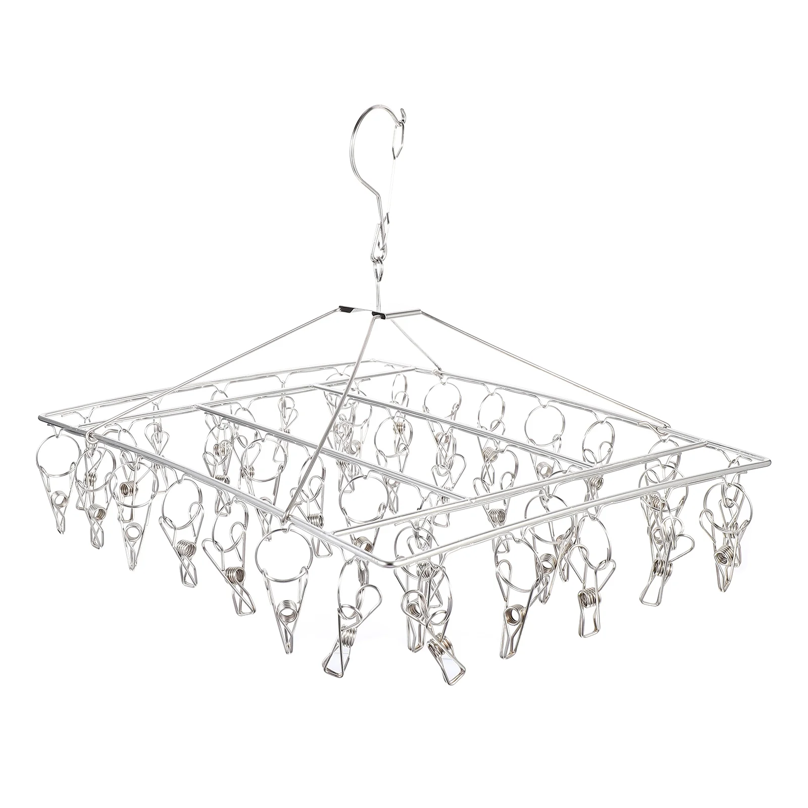 

Drying Rack Clothes Hanger Stainless Steel Sock Clips Balcony Laundry Strap Towel Clamp Home Storage Organizer