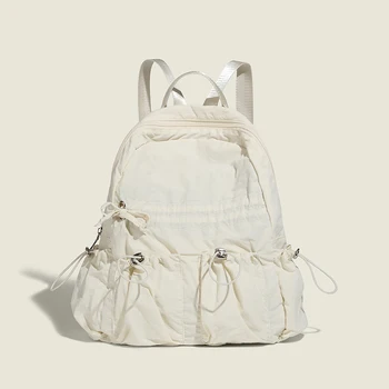 여성 봄 여름 경량 나일론 캐주얼 대용량 더블 어깨 다목적 통근 학생 클래스 배낭 