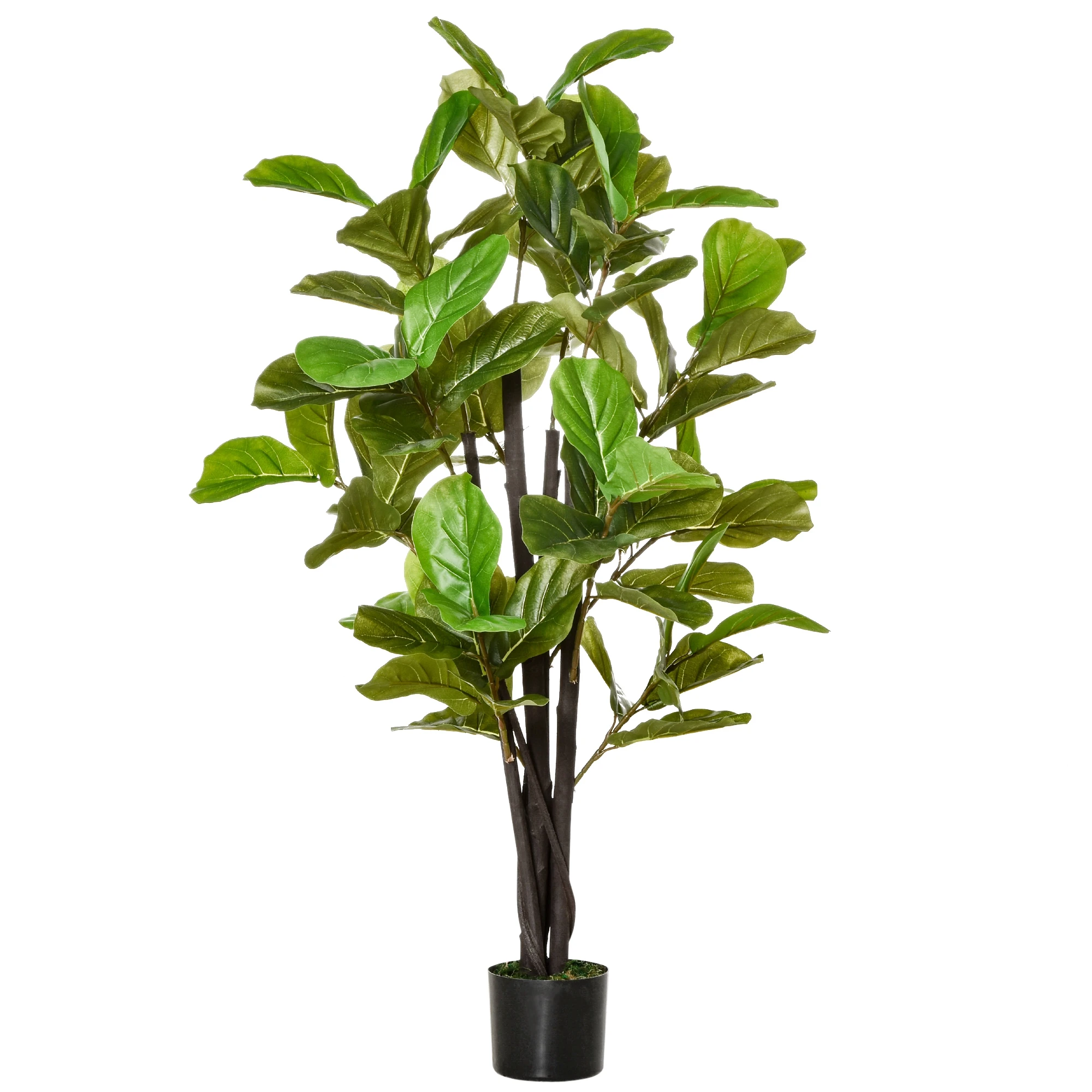 HOMCOM Artificial Ficus 130 cm 78 leaves green office living room pot