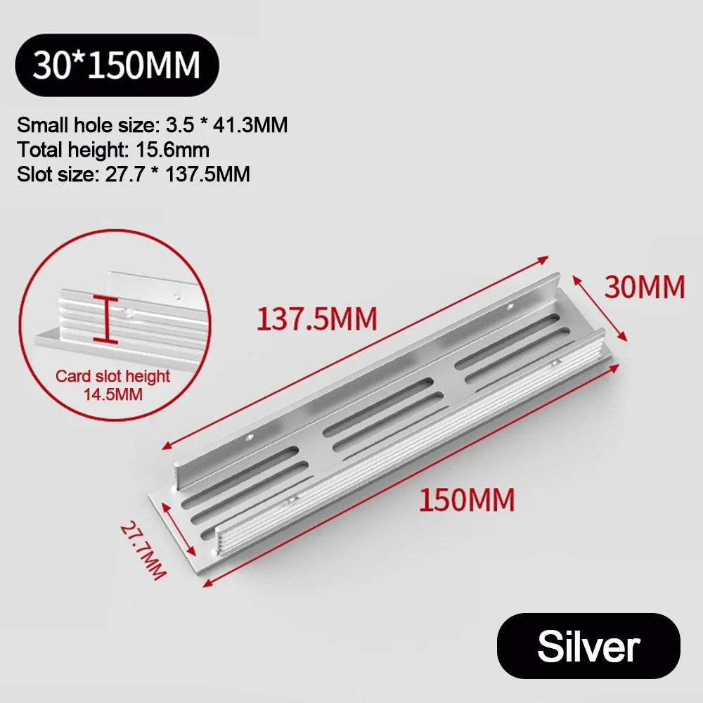 

Aluminum Alloy Cabinet Breather Hole Cover 30mm Wide Breathable Mesh Ventilator Grille Cover Rectangle Ventilation Grille