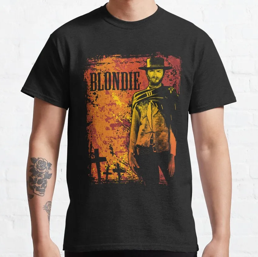 

Blondie The good the bad and the ugly eastwood film Vintage cowboy movie 100% cotton printed t shirt foe men plus size clothing