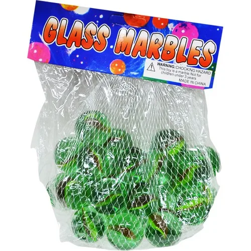 Marbless Glass Marble 25 Pieces Large Size Green Color  Fun All Ages Game Top Hot Sale Game Fim Movie Fad Spherical Glass Balls