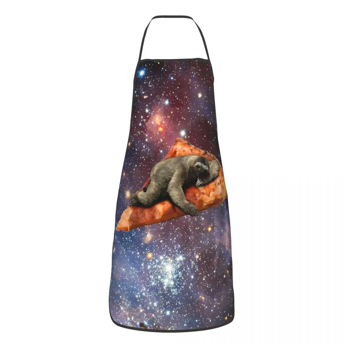 The Space Pizza Sloth Funny Aprons Women Men Galaxy Animal Adult Unisex Kitchen Chef Bib Tablier Cuisine Cooking Baking Painting