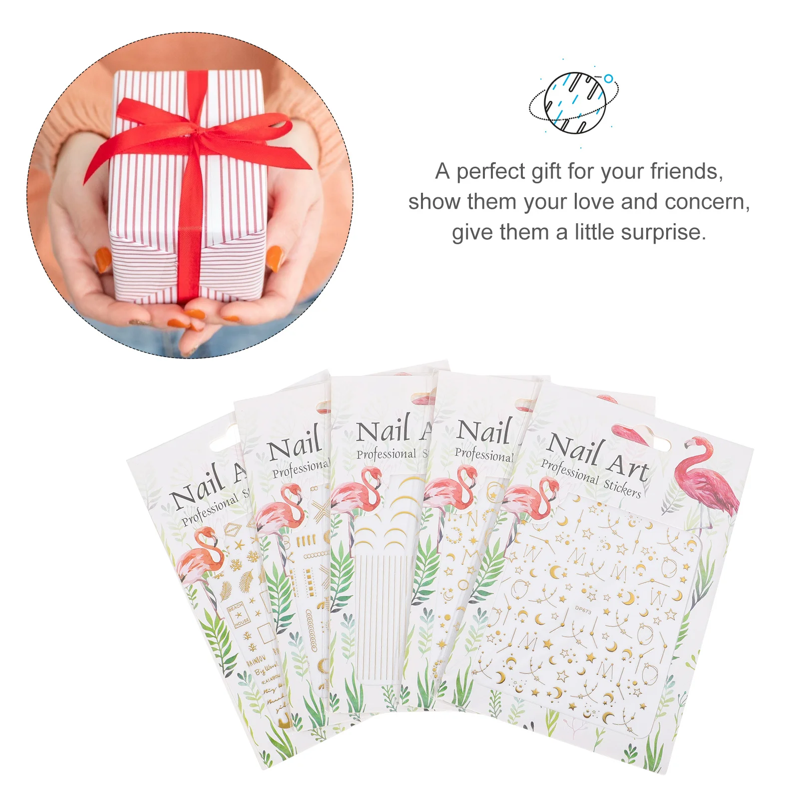 Eleganti adesivi per unghie in metallo Stella e luna Decalcomanie fai-da-te Vari disegni Applicazione rapida Accattivanti adesivi per nail art fai-da-te