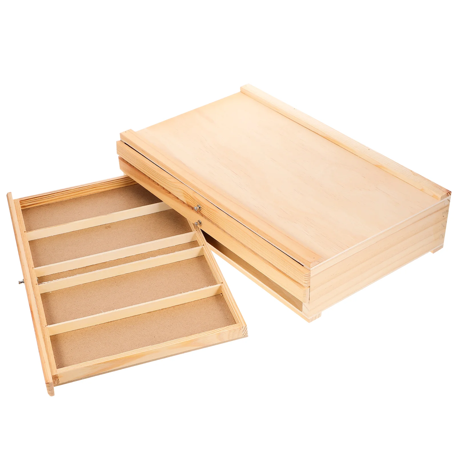 Tabletop Easel Paintbrush Storage Box Multi-layer Pen Holder Food Organizer Drawer Office