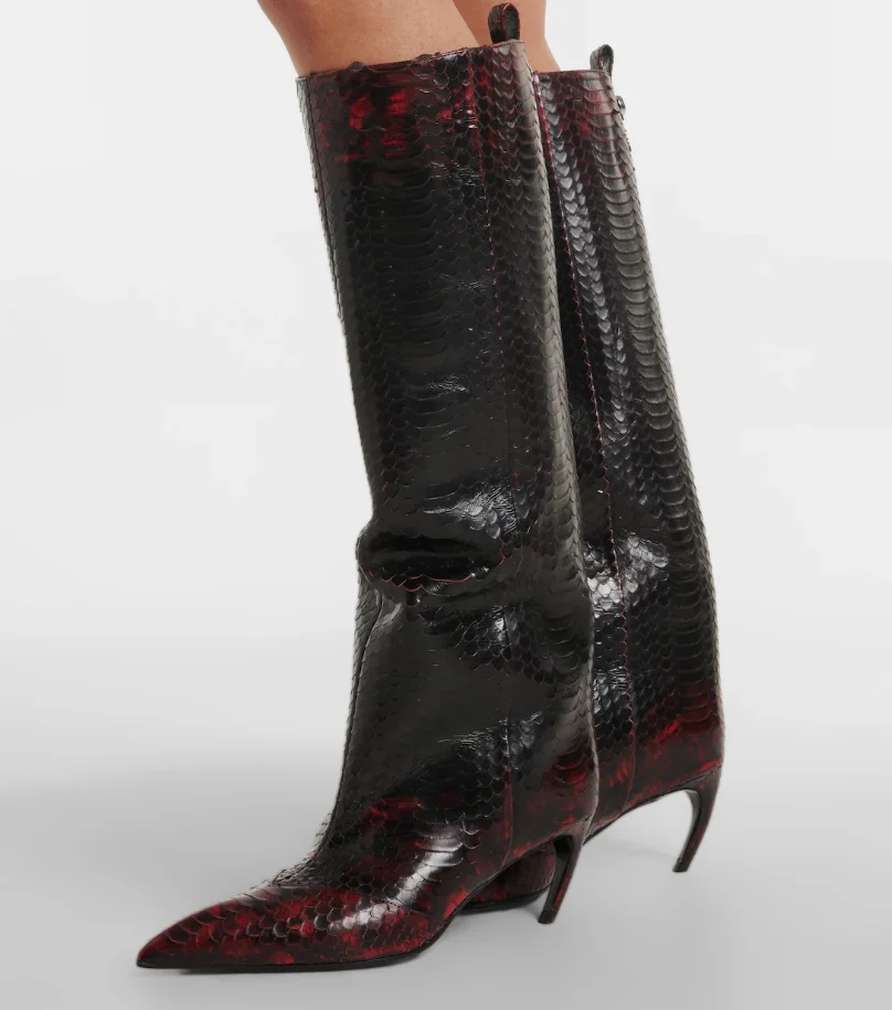 Autumn/Winter New Arrivals Women Knee-High Boots Pointed Toe Kitten Heels Slip On Back Round Nails Large Tube Fashion Long Boots