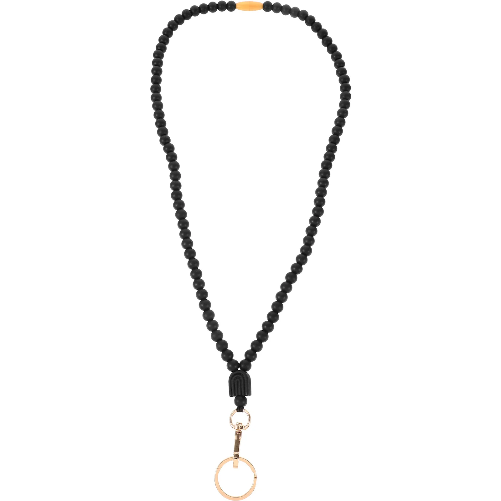 Cordão frisado para crachás de identificação, material de silicone à prova d'água, alça de pescoço anti-perda para funcionários, estudantes, nome, suporte de crachá portátil