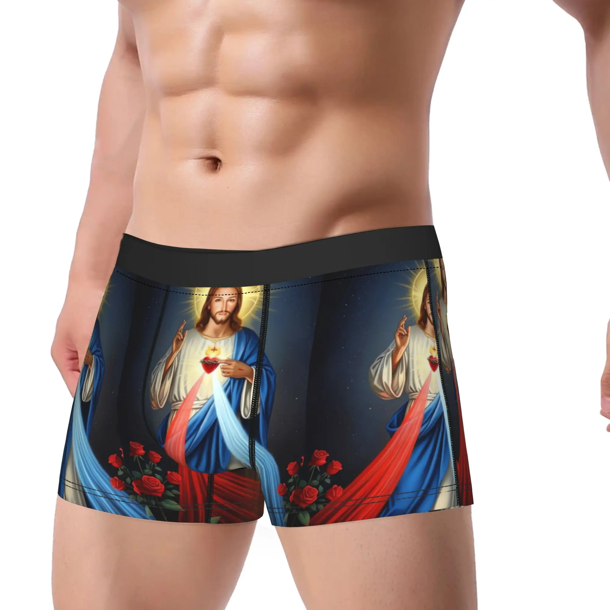 Hippie Floral Heart Boxer Brief  Underwear Hot Sale Men Breathable Boxer Shorts Print Plus Size Underpants