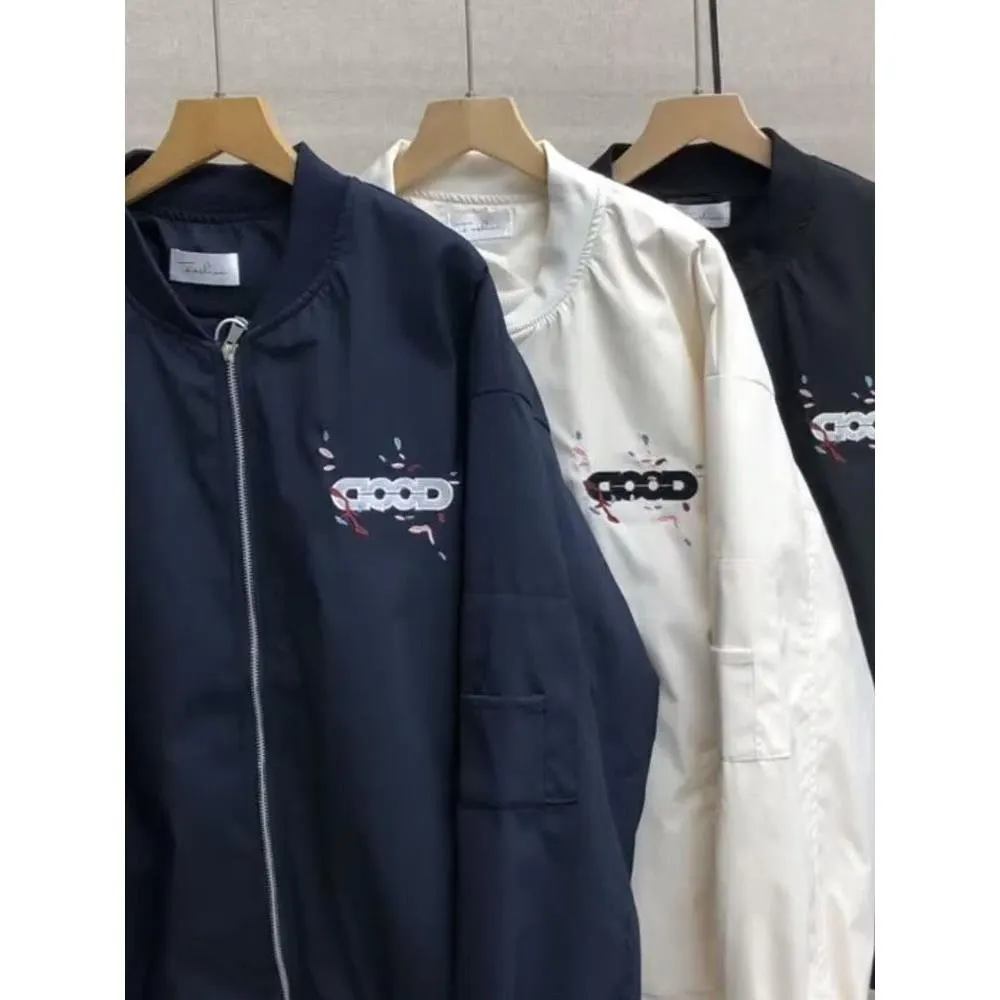   Jaet – vêtements d'extérieur légers brodés pour hommes et femmes, coupe ample, tendance, polyvalents, couleur américaine