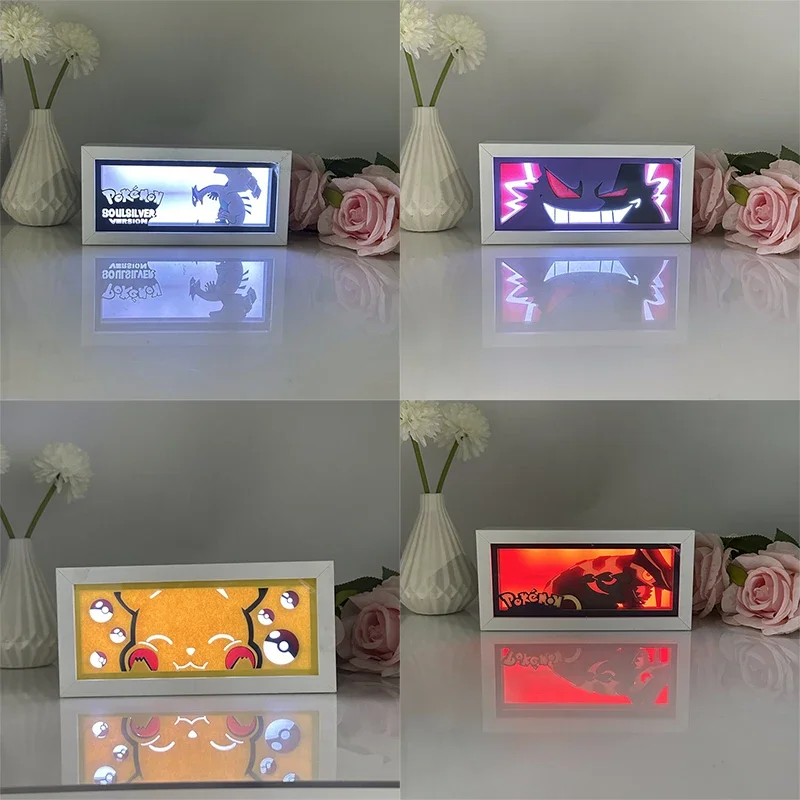 

Pikachu Gengar Night Light Room Decor Lamp Anime 3D Warm Ambiance Naturally Flickering Bright Birthday Christmas Gifts