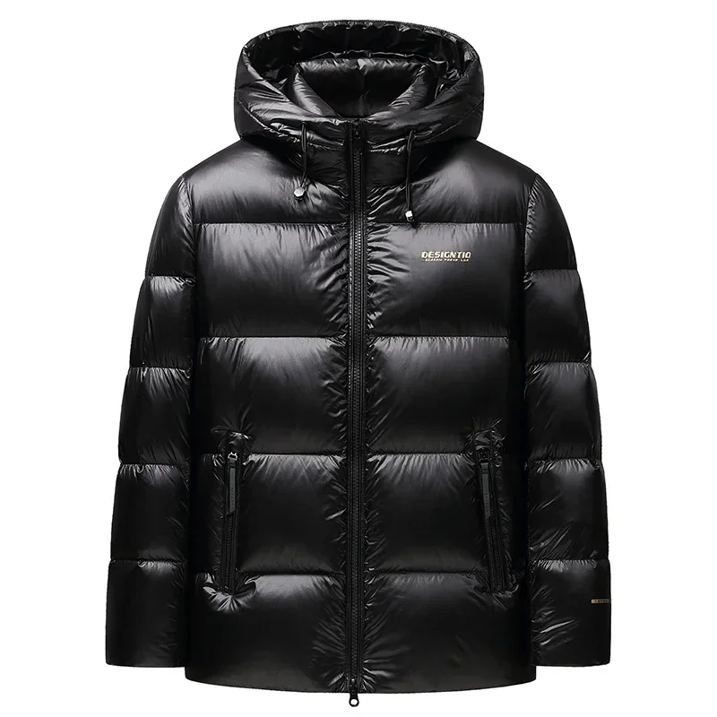 Yeae schwarz und gold Hoodie kurze Daunen jacke Designer Kleidung Männer Ente männliche Polsterung Herren Winter jacke gepolstert lässig neuen Mantel