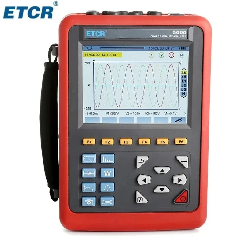 ETCR5000 Power Quality Analyzer Multi-functional 3 Phase Transformer Full Electric Parameter Tester 008B/040B/068B/300F