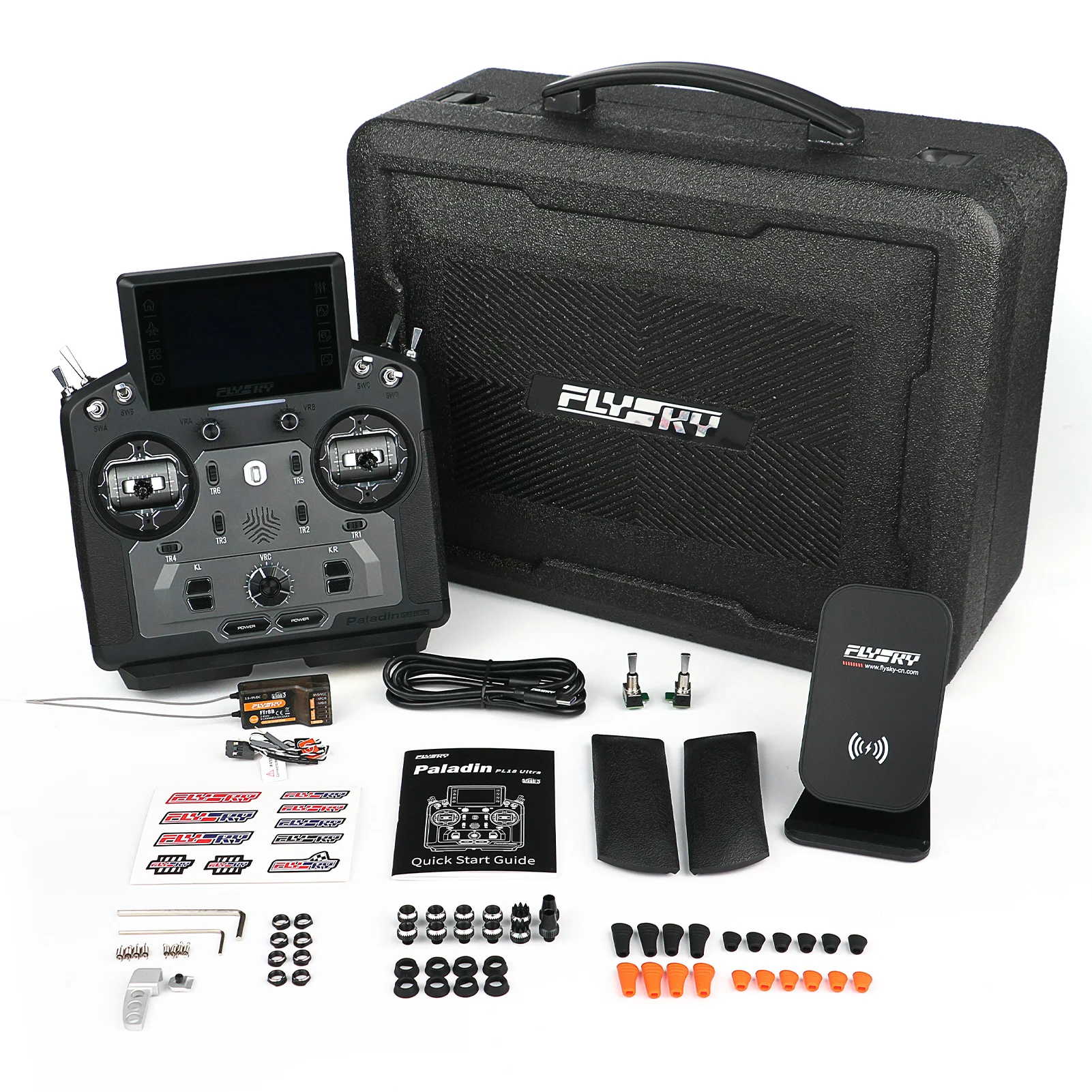 Transmissor RC com kit receptor 18 canais com tela sensível ao toque IPS, antena dupla, para avião, helicóptero, carro, barco, robô planador