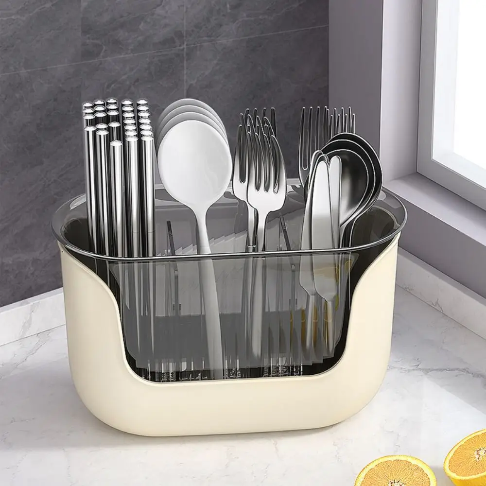 

3 Grids Cutlery Drain Rack Multifunction Anti Slip Utensil Drying Rack Modern Durable Chopstick Fork Spoon Organizer Home