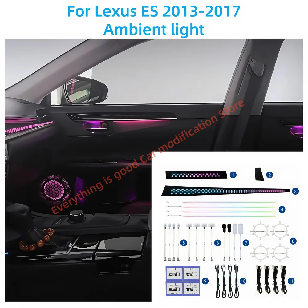 

Fit For Lexus ES 2013-2017 Dynamic Atmosphere Lights 1:1 trim panel automotive interior lighting upgrade footlights Door lights