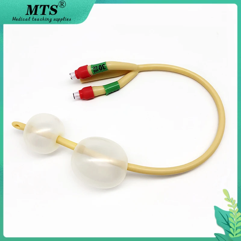 MTS 3 Way Double Balloon Latex Foley Catheter Silicone Coated Sterilized Male Sex Urinary Catheter